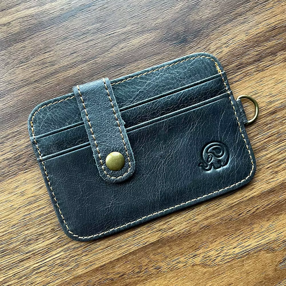 Porte-cartes en cuir véritable pour hommes