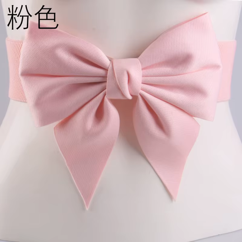 Ceinture large élastique à nœud papillon pour femme