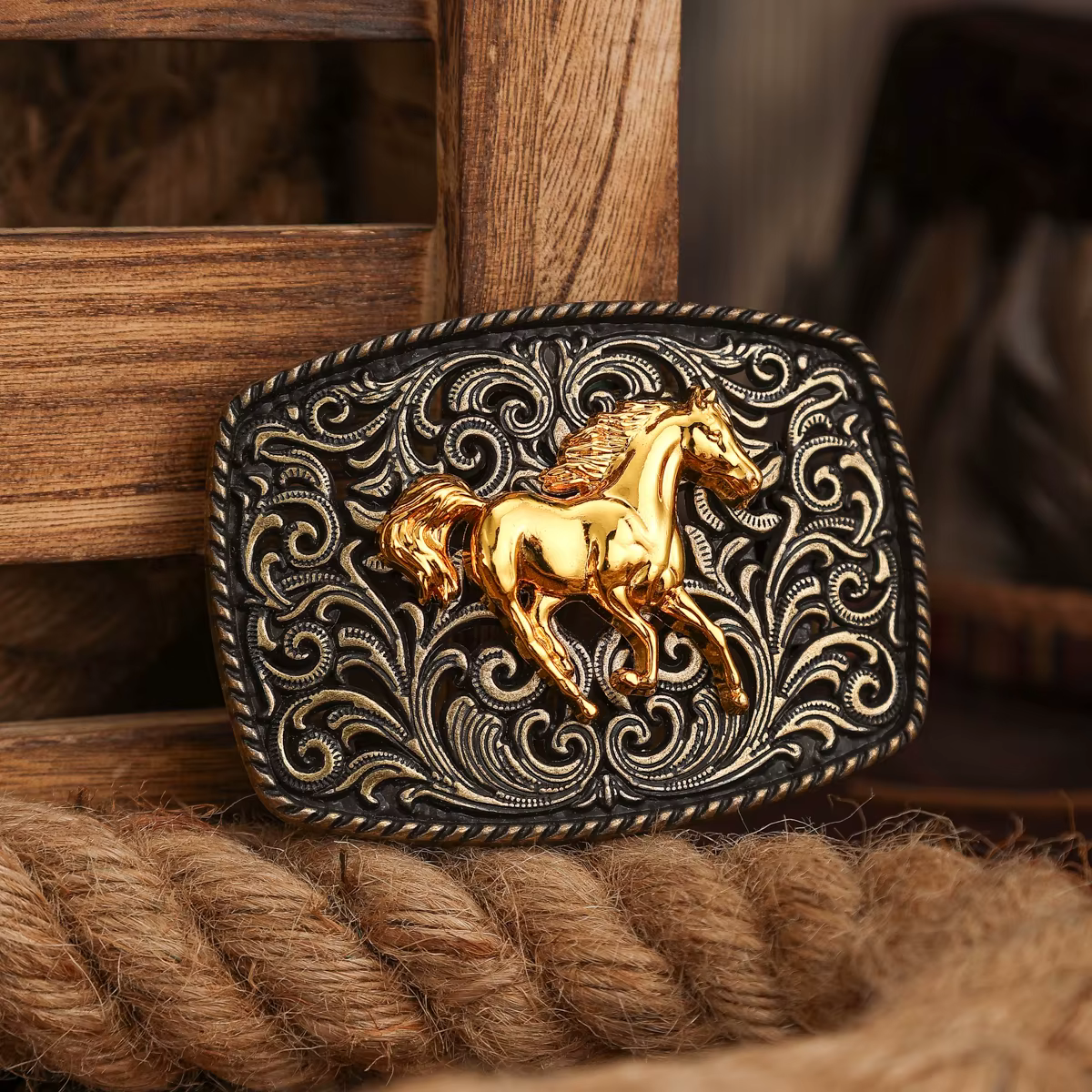 Boucle de ceinture de style western