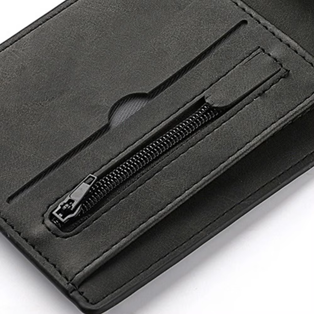 Portefeuille pliable en cuir PU pour homme