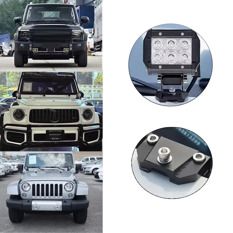 Support de phare LED pour voiture tout-terrain 4x4, capot de bateau, barre lumineuse de travail, pince de projecteur, support de montage, accessoires de voiture