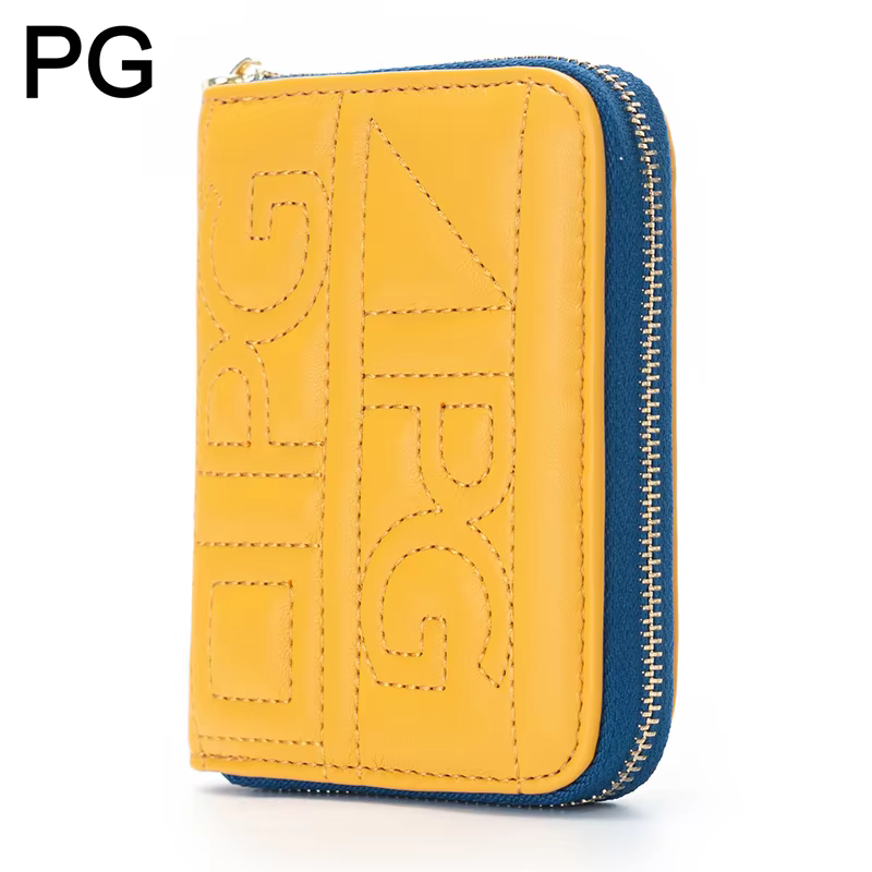 Portefeuille court matelassé à fermeture éclair PG pour femme