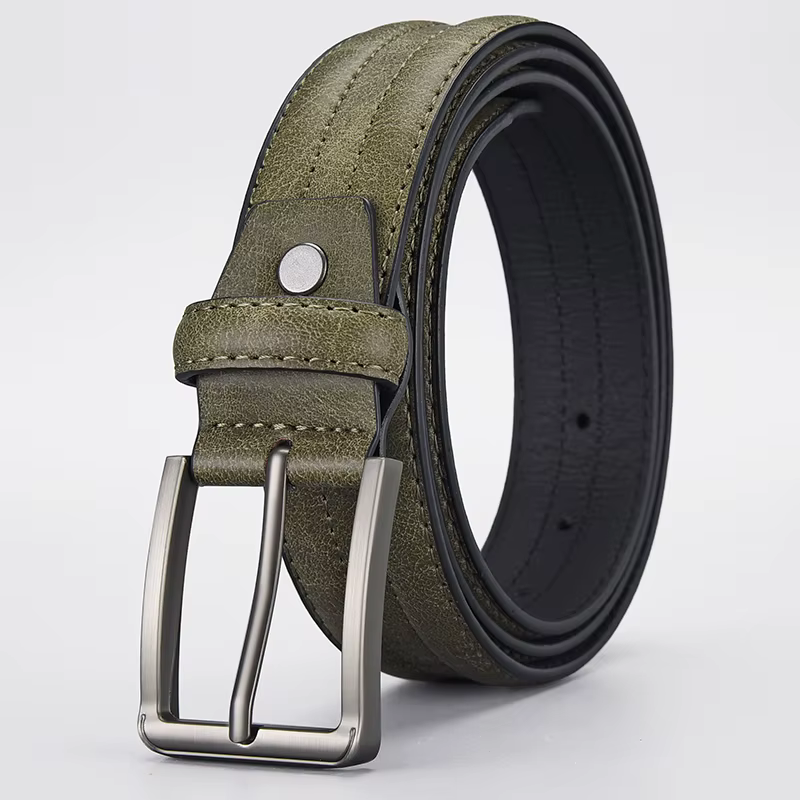 Ceinture à boucle en alliage de Grain de marbre pour hommes