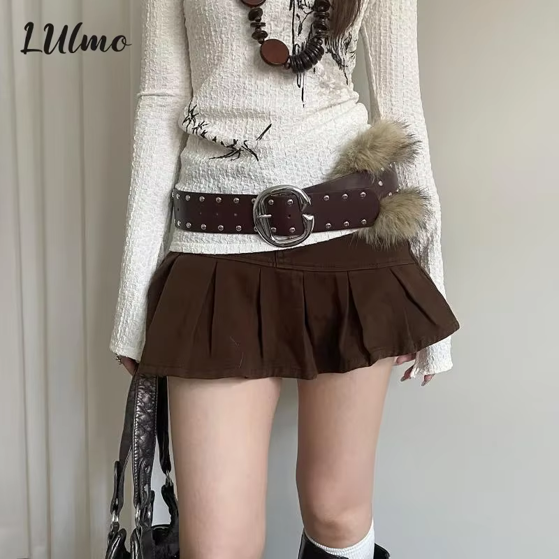 Ceinture large en fausse fourrure pour femmes, haut de gamme, Patchwork, robuste, Style Punk rétro, Rivet, avec jupe, ceinture en jean