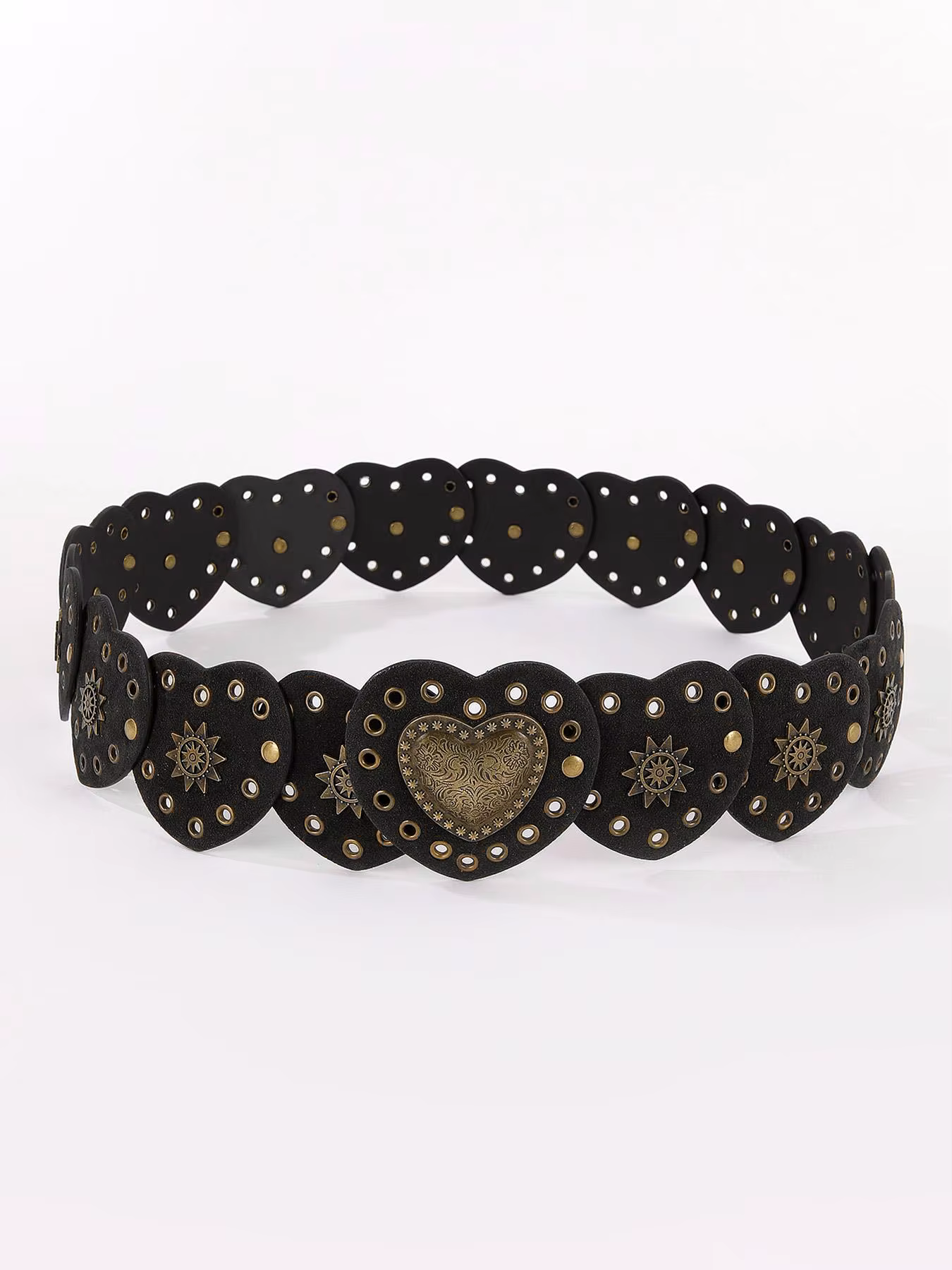 HERSHINE Ceinture 1 pièce en daim rétro à motifs de cœur pour femme