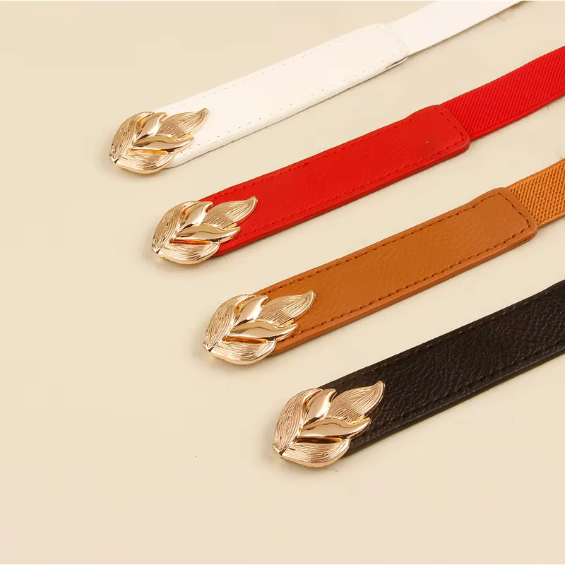 Ceinture fine en cuir chevelu pour femmes