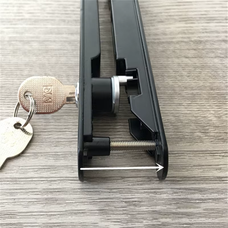 Serrure dissimulée à double face en alliage d'aluminium pour portes et fenêtres coulissantes avec mécanisme de crochet