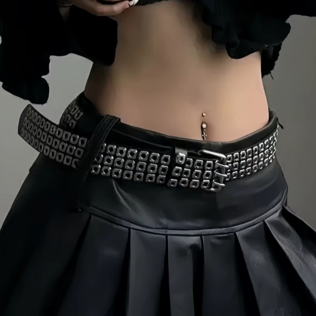 Ceinture pour femmes, perles carrées à la mode