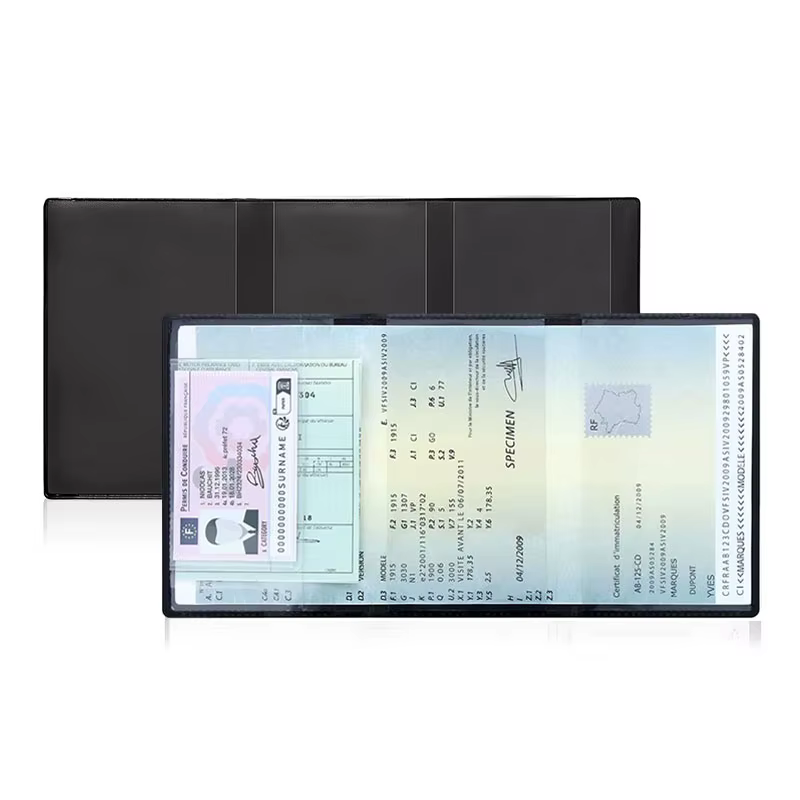 Lot de 1 ou 2 Porte-cartes de immatriculation et d'assurance pour véhicule - Étui transparent en PVC pour documents de plaque d'immatriculation auto/moto
