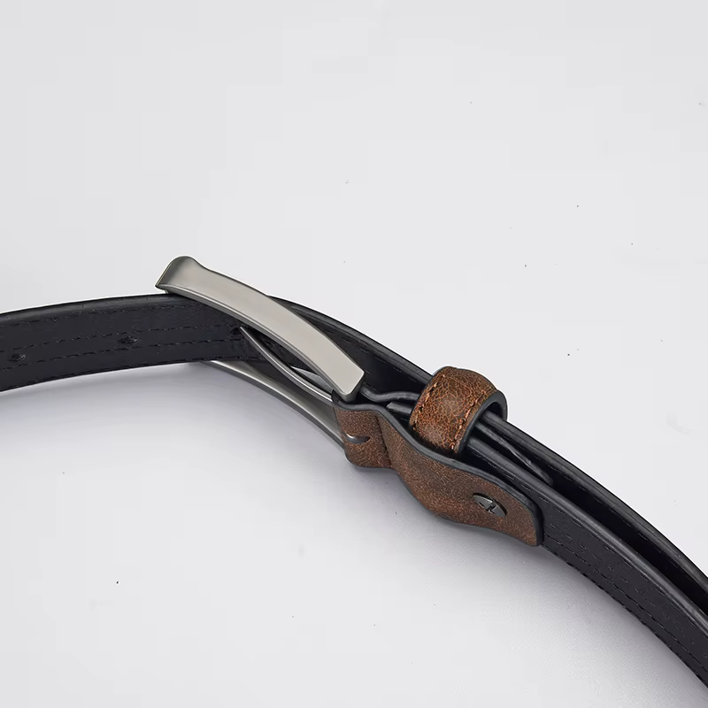 Ceinture à boucle en alliage de Grain de marbre pour hommes