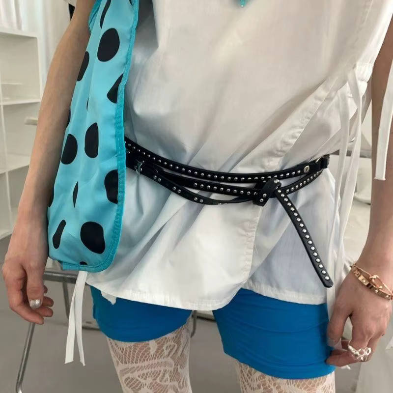 Ins mode Double ceinture en cuir Pu