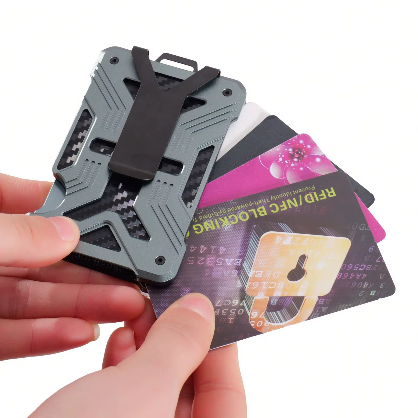 Portefeuille RFID fin | Porte-cartes de crédit et pince à billets résistant aux rayures
