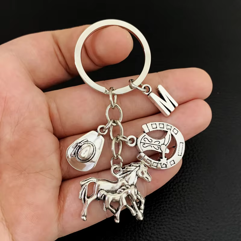 Lettre A-Z porte-clés 1 fer à cheval