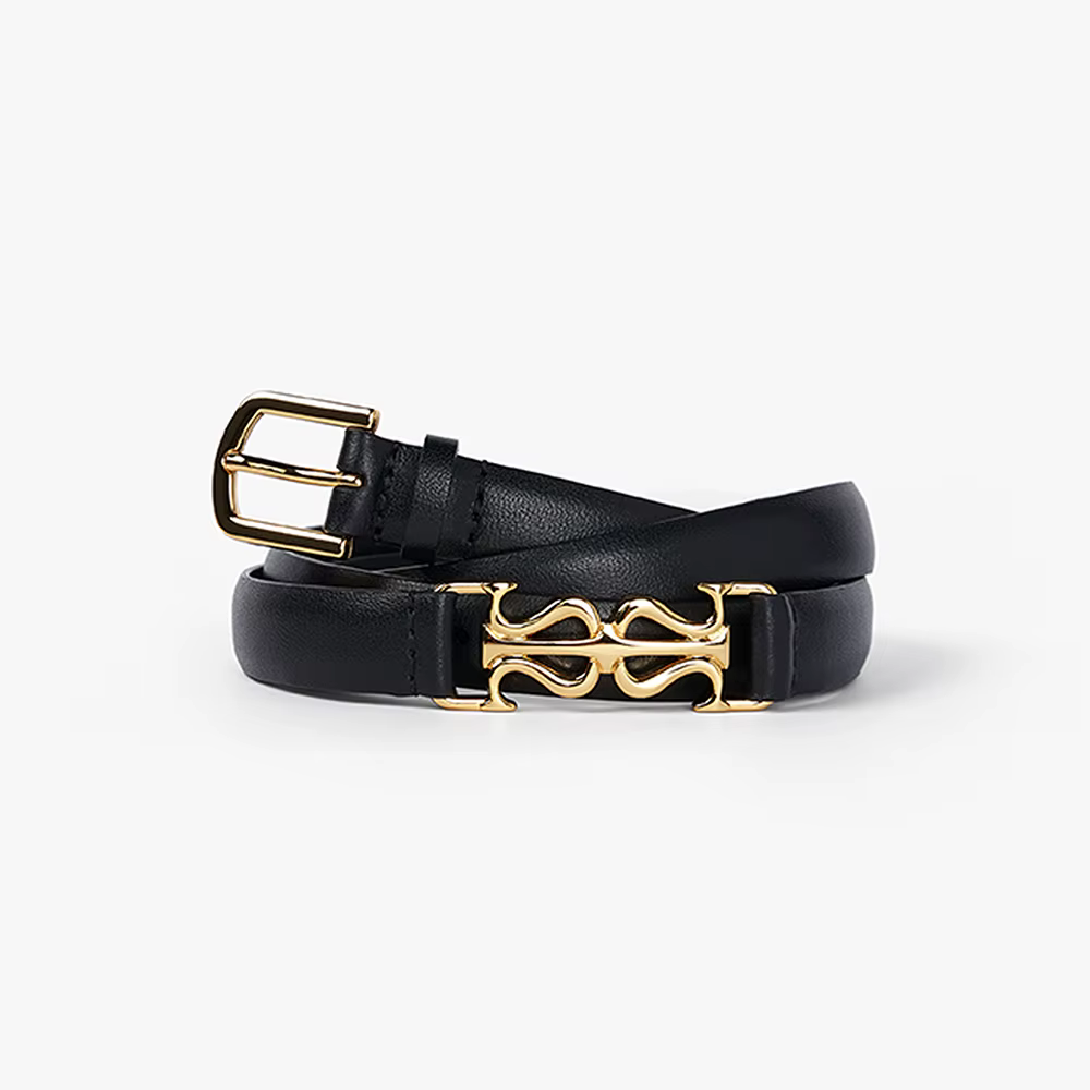 LILYSILK Ceinture fine en cuir à fermoir avec couche supérieure