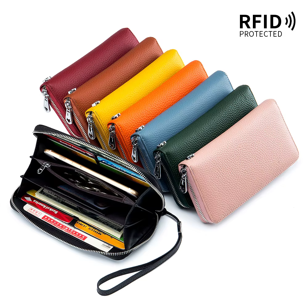 Portefeuille pour femmes en cuir véritable