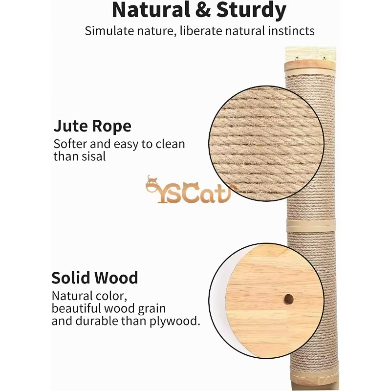 Arbre à chat d'intérieur moderne de luxe en bois courbé avec sisal durable, nouvelle conception, base circulaire pour produits pour animaux de compagnie pour Halloween