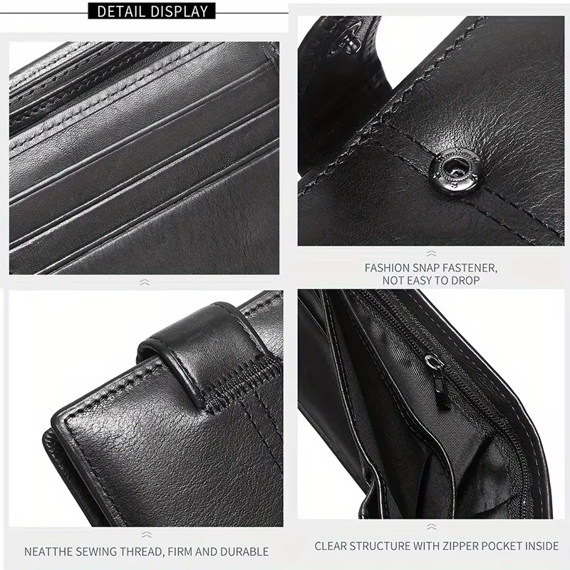 Portefeuille en cuir véritable pour hommes