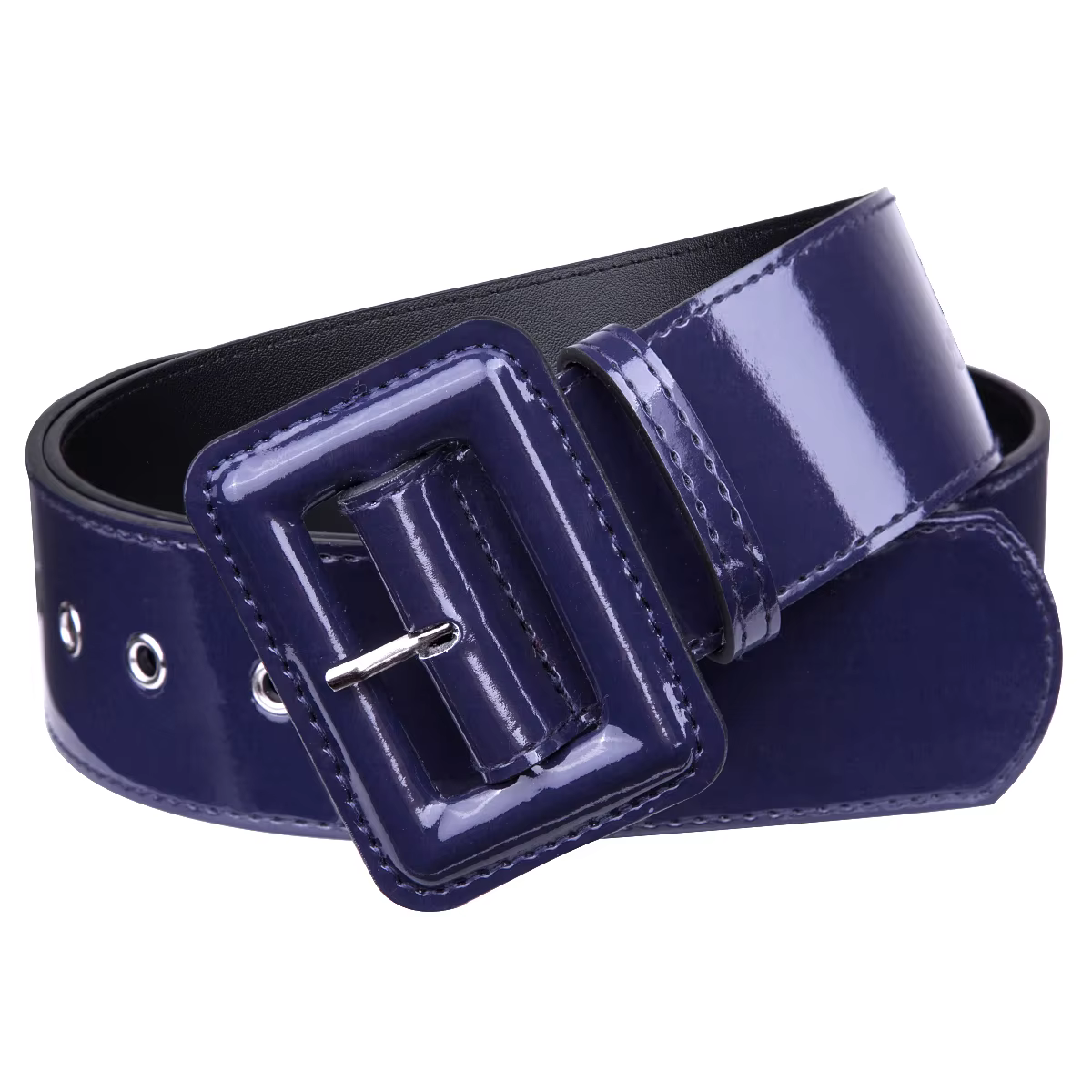 Ceinture large en cuir verni environnemental pour hommes et femmes