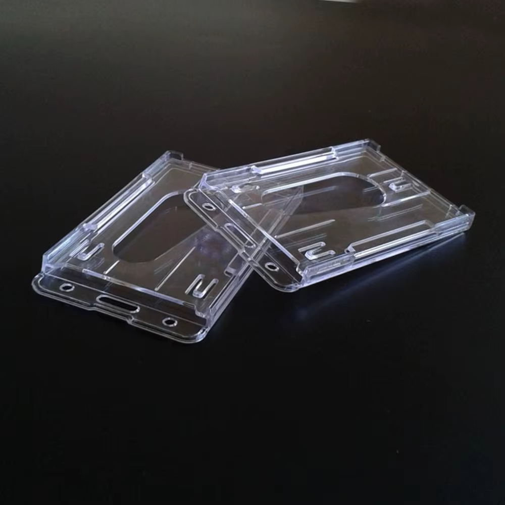 Porte-cartes vertical en plastique rigide transparent