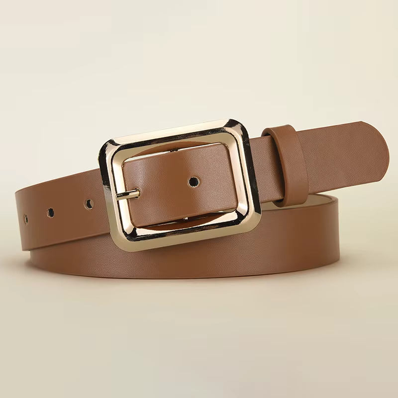 Ceinture à boucle ardillon carrée pour femmes, avec robe, pantalon décontracté, rétro, tendance, cadeaux de fête d'anniversaire pour femmes
