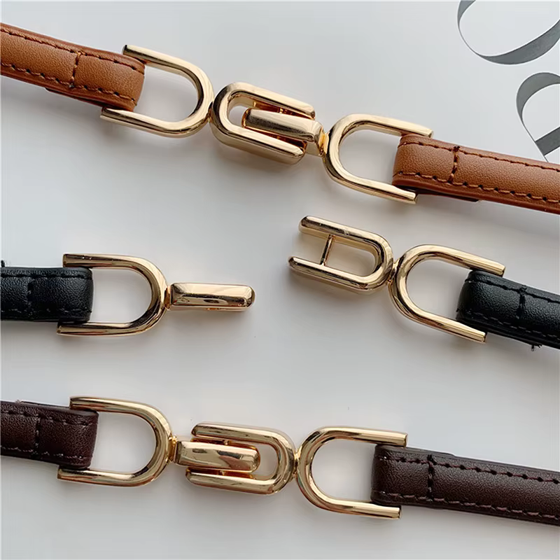 Ceinture fine en cuir pour femmes