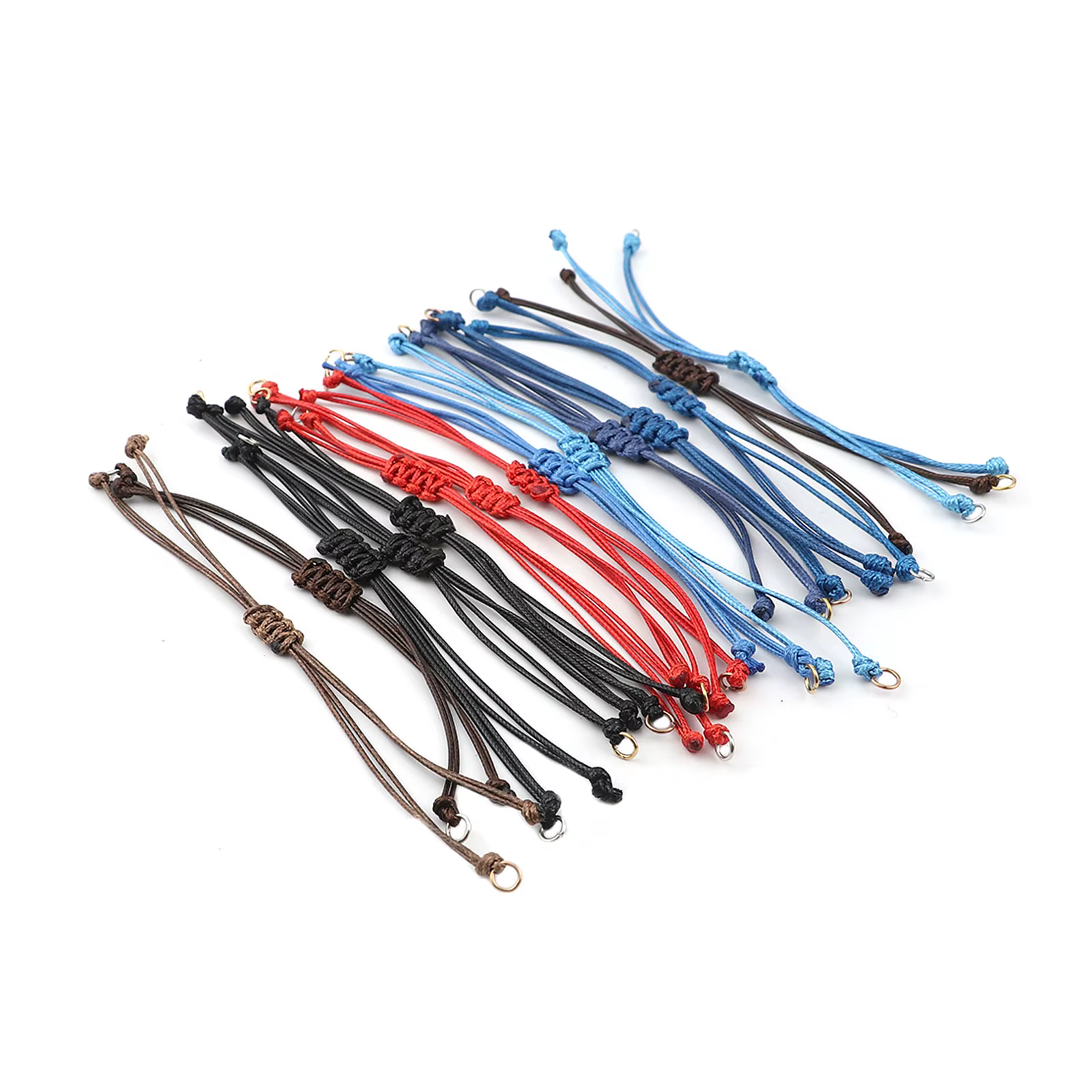 Bracelets tressés faits à la main en polyester avec nœuds porte-bonheur, ULmulticolore, accessoires de tressage réglables, 5 pièces