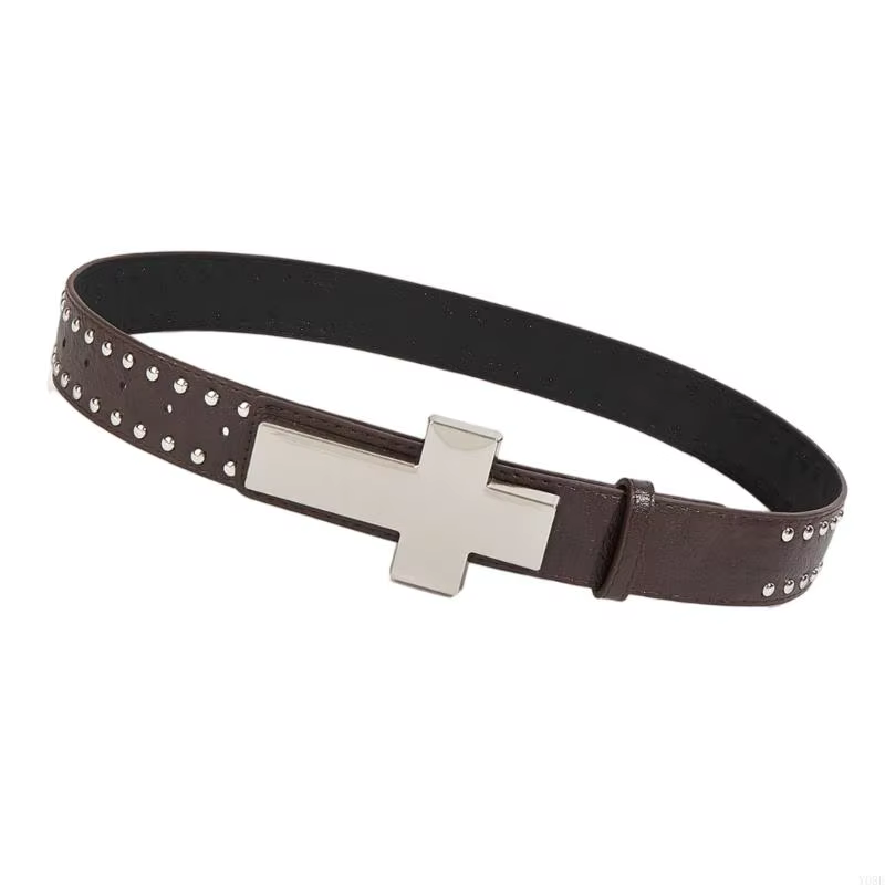 Ceinture cloutée Crucifix élégante pour hommes femmes