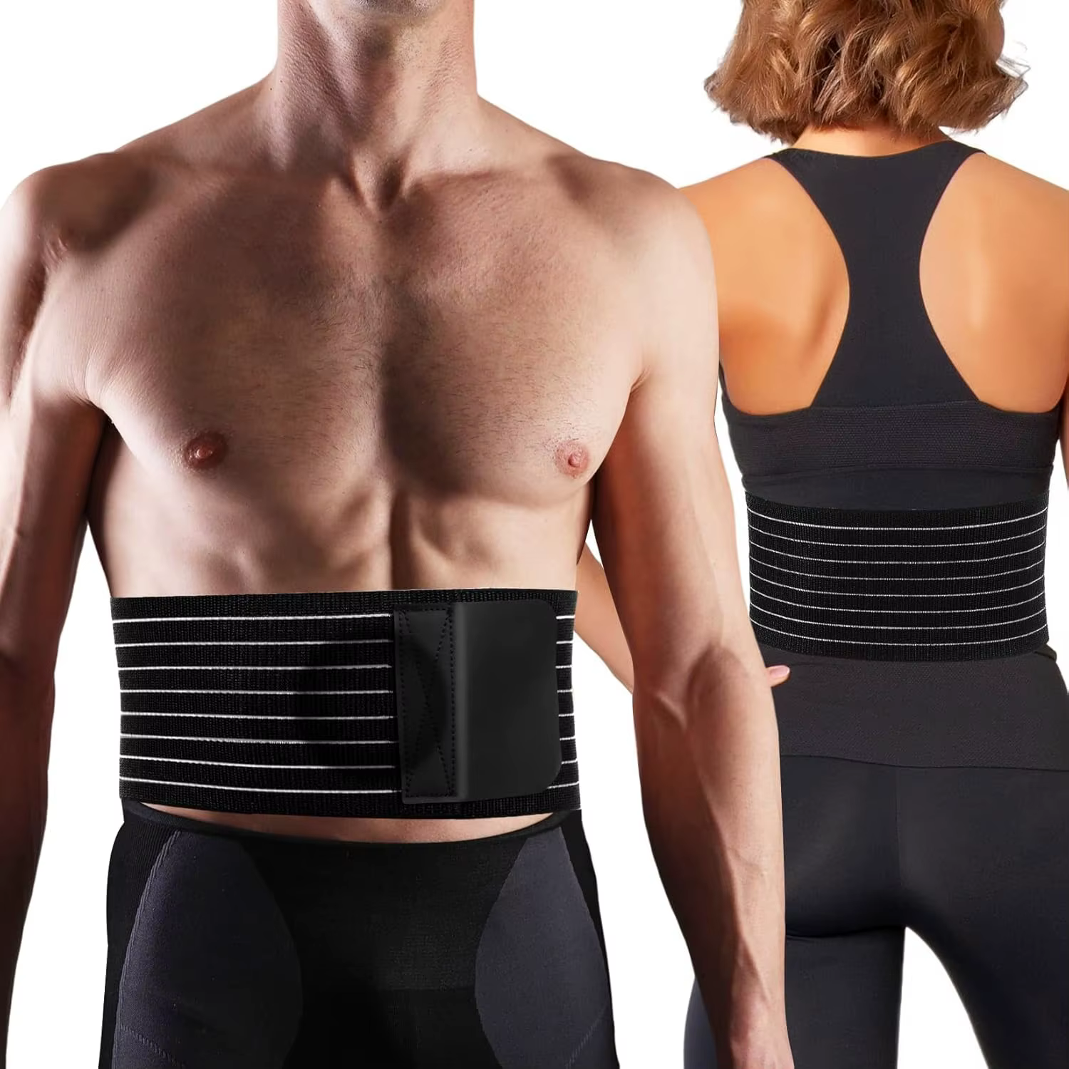 Ceinture pour hernie ombilicale pour hommes et femmes, bande abdominale avec coussinet de soutien pour hernie/bande de compression post-chirurgicale