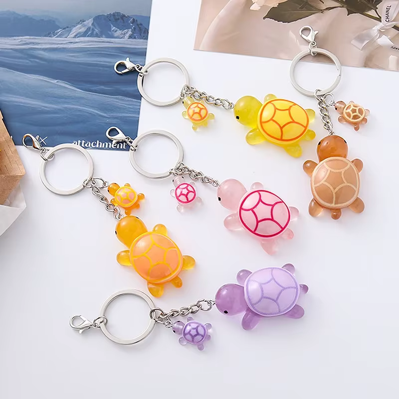 Porte-clés tortue lumineuse 3D