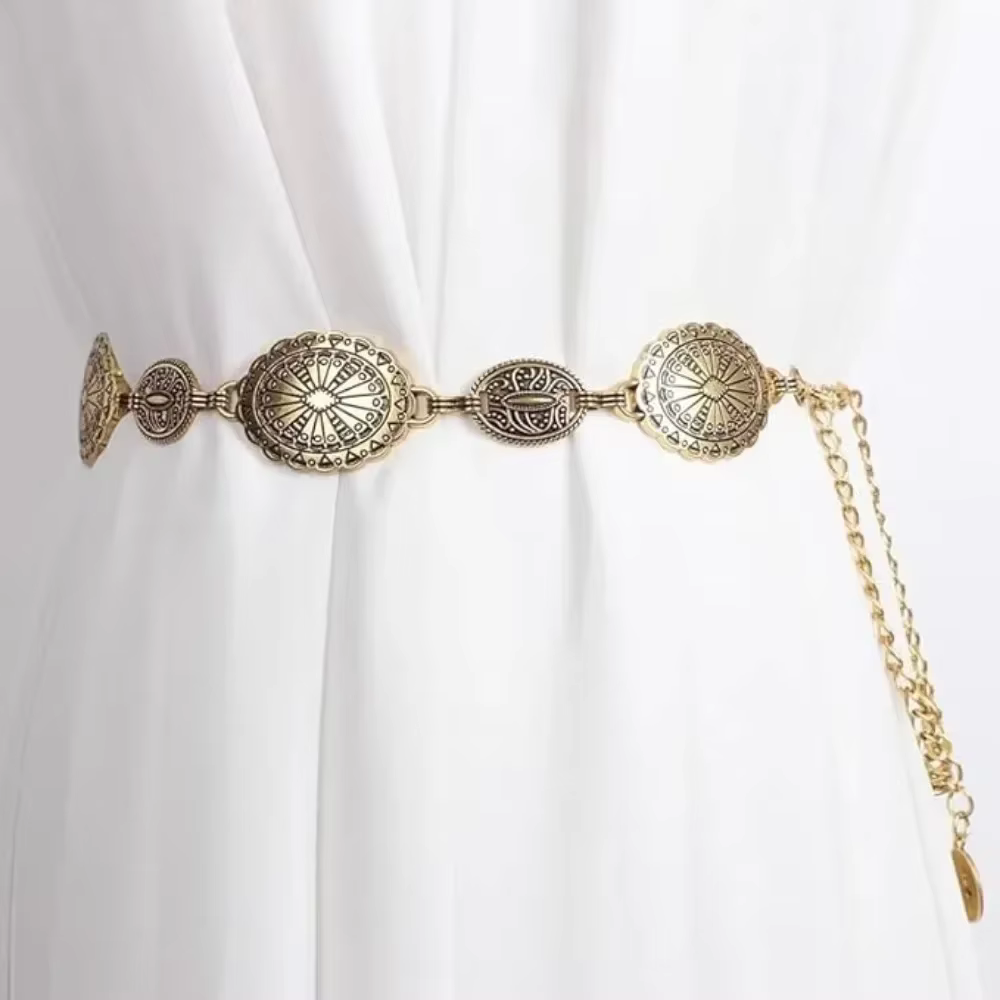 Ceinture à chaîne en métal pour femmes