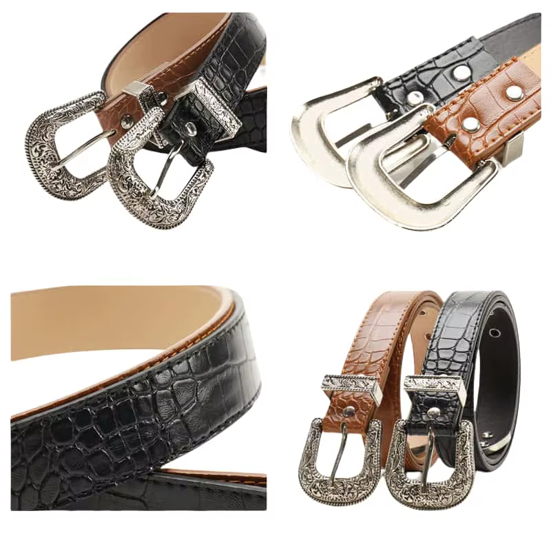 Ceinture gothique rétro noire pour femmes