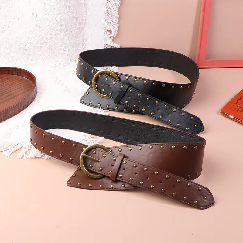 Nouvelle ceinture en cuir de style western pour femmes