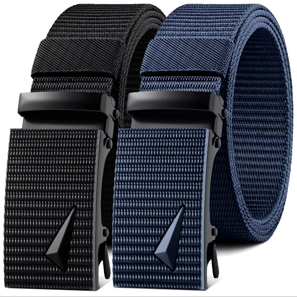 Ceinture en toile et nylon à boucle automatique pour homme, mode coréenne, entraînement extérieur et militaire