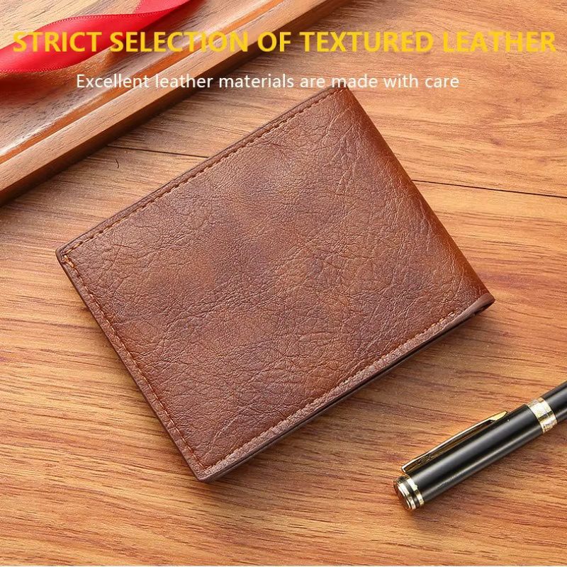 Portefeuille fin pour homme - Porte-cartes de crédit en similicuir