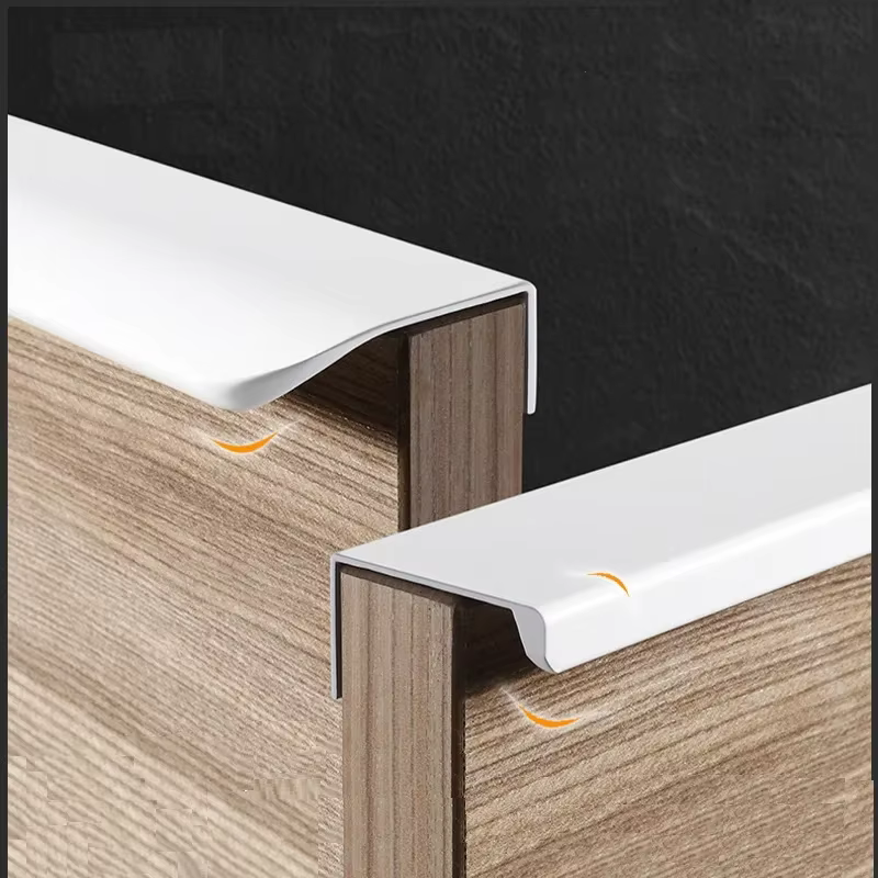 Porte de garde-robe Invisible blanche chaude à Angle droit Simple avec poignée étendue, tiroir sans poinçonnage, joint de porte d'armoire, petite poignée