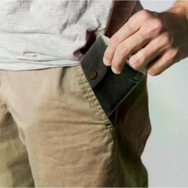 Portefeuille polyvalent en cuir PU avec pince à billets à accès rapide pour les professionnels multi-tâches