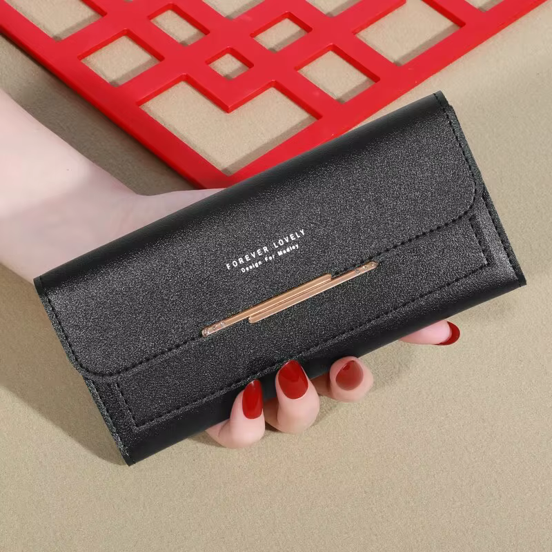 Portefeuille Long pliable en métal pour femmes