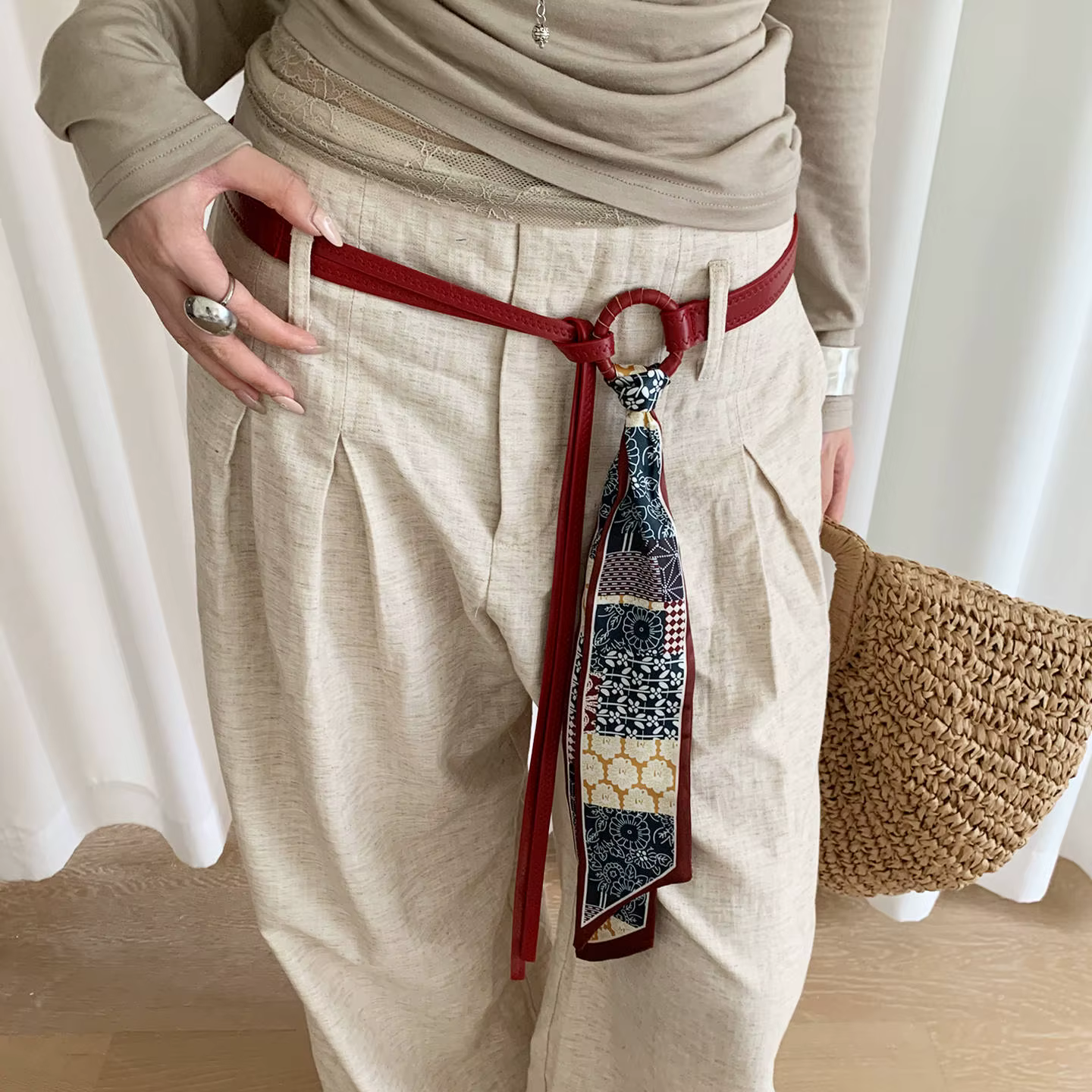 Accessoires de ceinture en soie pour femmes