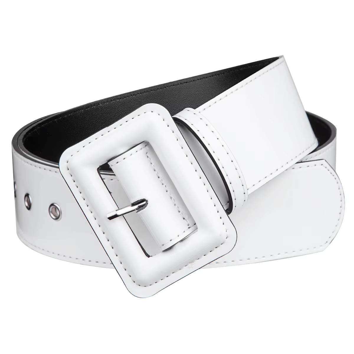 Ceinture large en cuir verni environnemental pour hommes et femmes