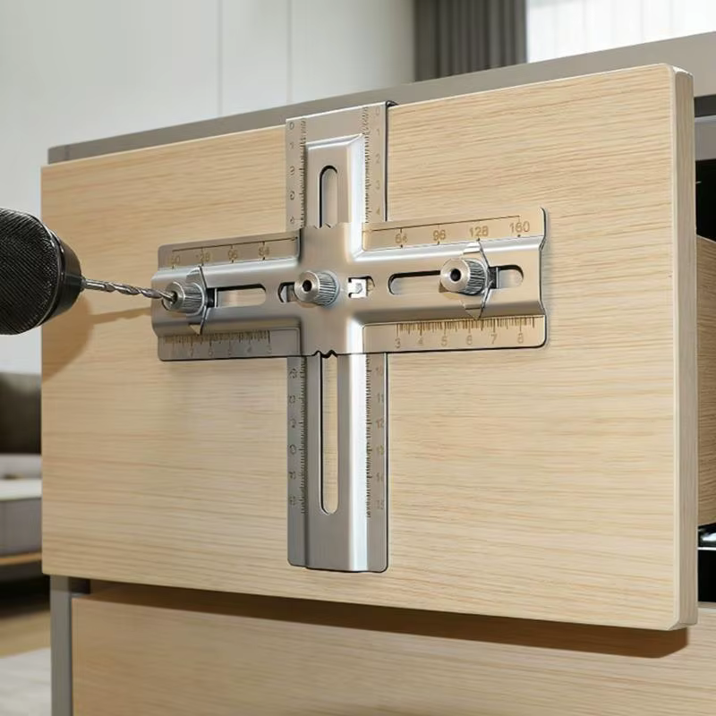 Localisateur trous poignée en acier inoxydable, pour perçage précis sur les portes tiroirs d'armoire, avec une plage