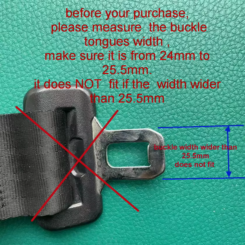 Extension de ceinture de sécurité pour boucle de 25 mm de large, ajoute 220 mm de longueur
