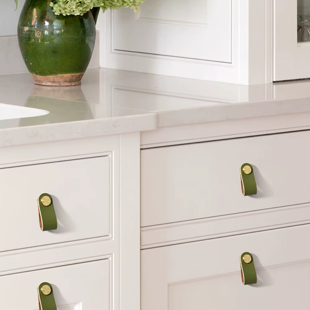 Poignées de porte d'armoire en cuir, poignées de tiroir de garde-robe, poignées de meubles, poignées de placard, 2 pièces