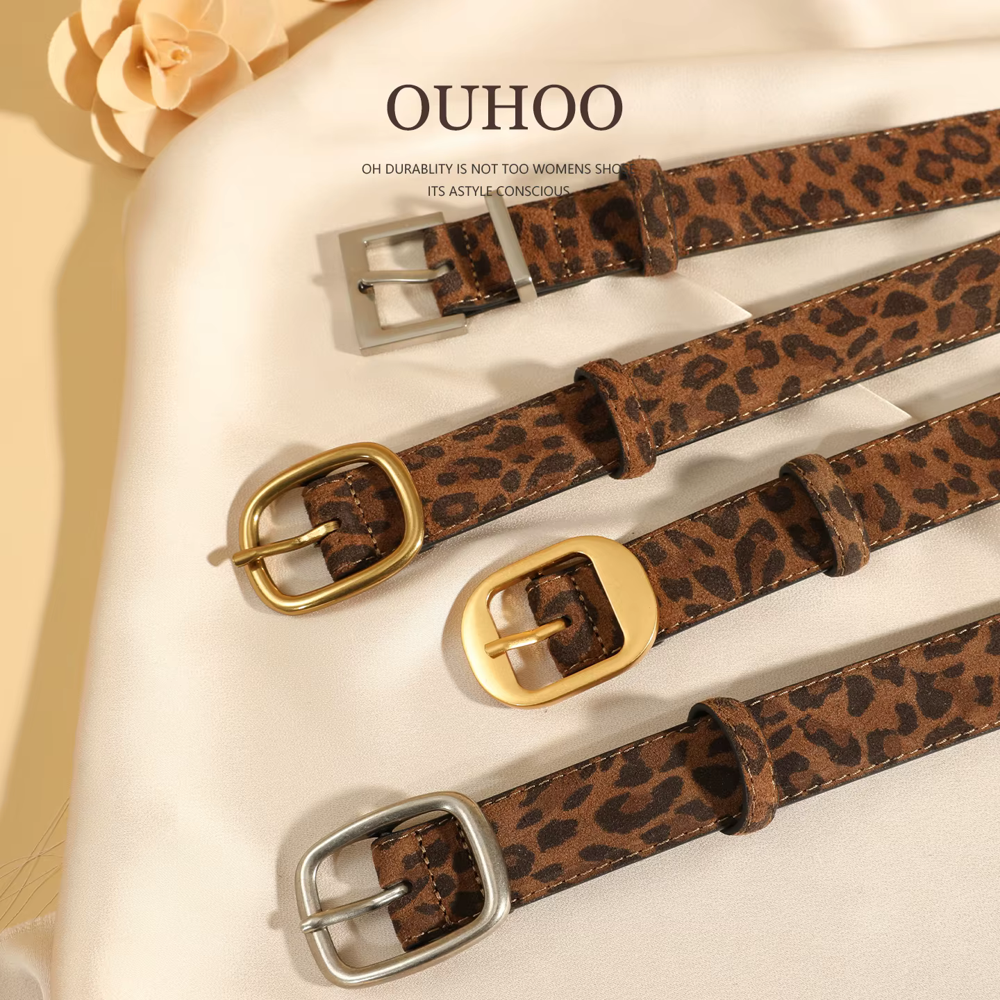 Ceinture pour femme à imprimé léopard