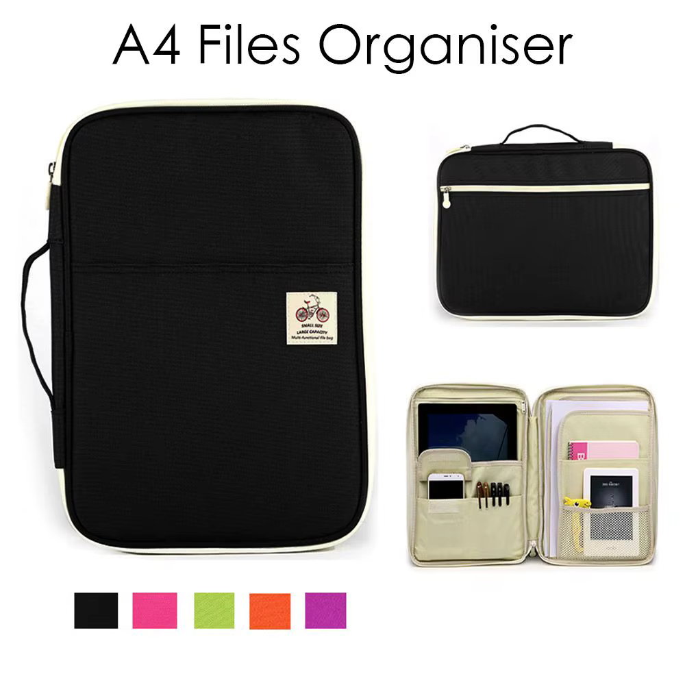 Portefeuille de voyage portable avec dossier de conférence, dossier multifonction zippé, sac à documents GT, A4