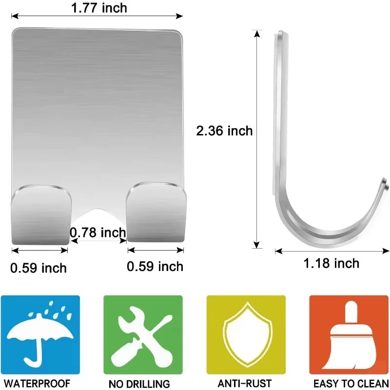 2 pièces porte-rasoir en acier inoxydable hommes rasage rasoir support étagère rasage rasoir support de rangement salle de bain crochet organisateur