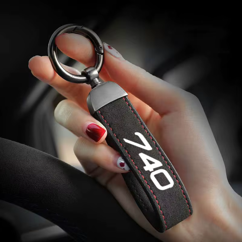 Porte-clés de luxe en daim pour voiture