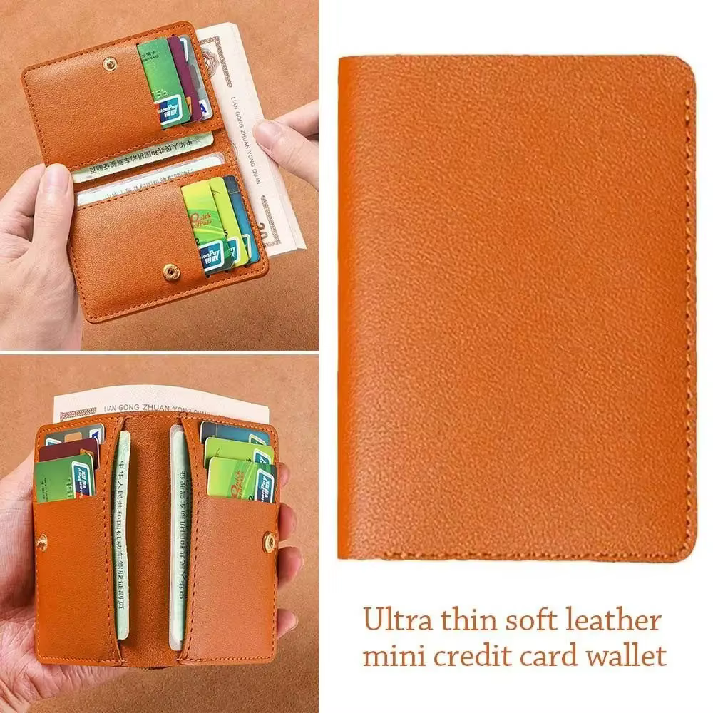 Petit portefeuille classique en cuir PU pour hommes et femmes, court et Simple, à la mode, Ultra fin, pour cartes de crédit, porte-monnaie
