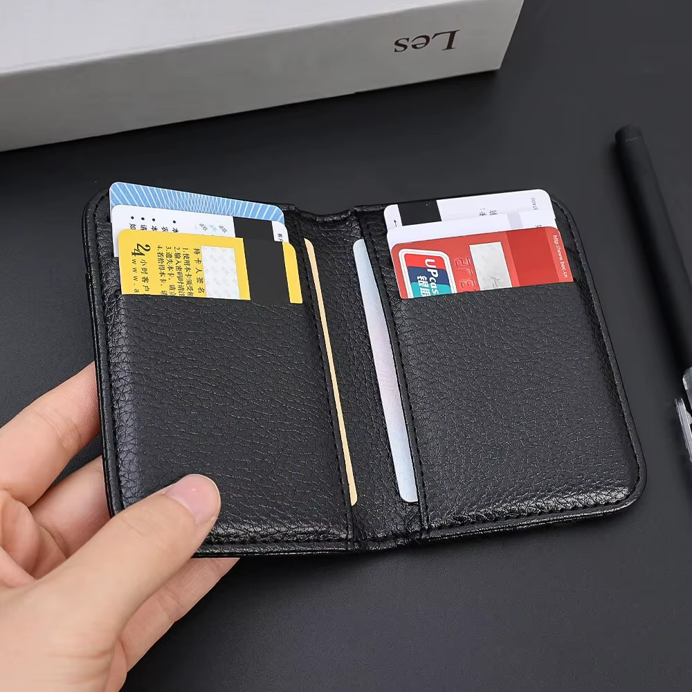 Portefeuille souple Super mince Portable pour hommes en cuir PU Mini ID carte de crédit portefeuille sac à main porte-cartes portefeuille mince petits portefeuilles courts