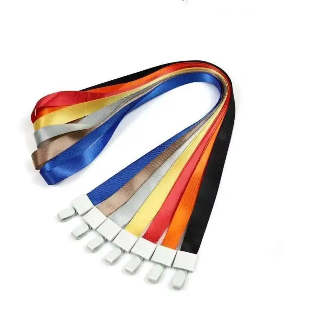Lot de 10 porte-badges pour carte d'identité, en alliage de magnésium et d'aluminium, avec boucle métallique + cordon en polyester, personnalisable