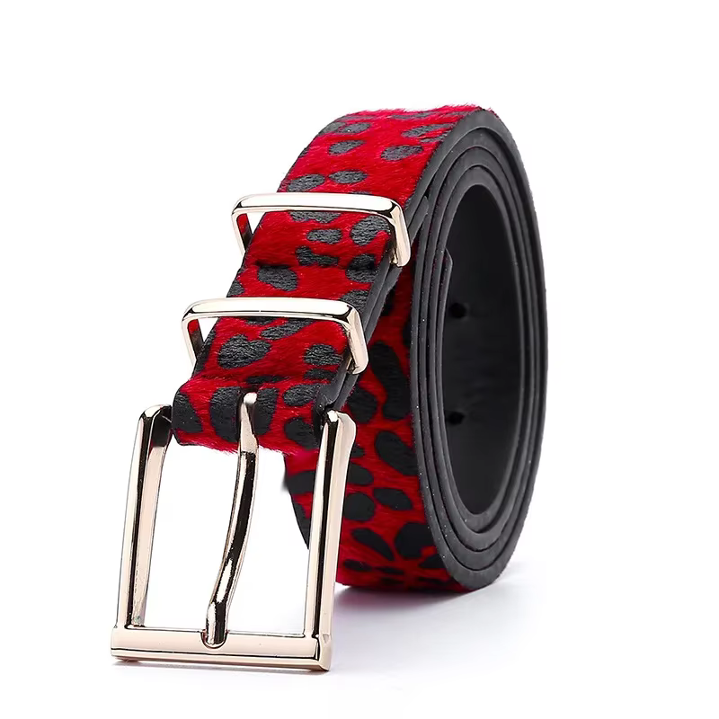 Ceinture en cuir léopard pour femmes